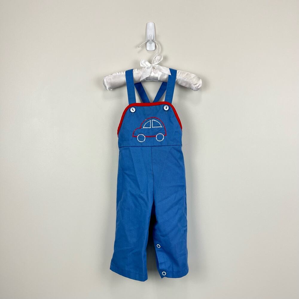 Vintage Blue Car Overalls 6-9 Months